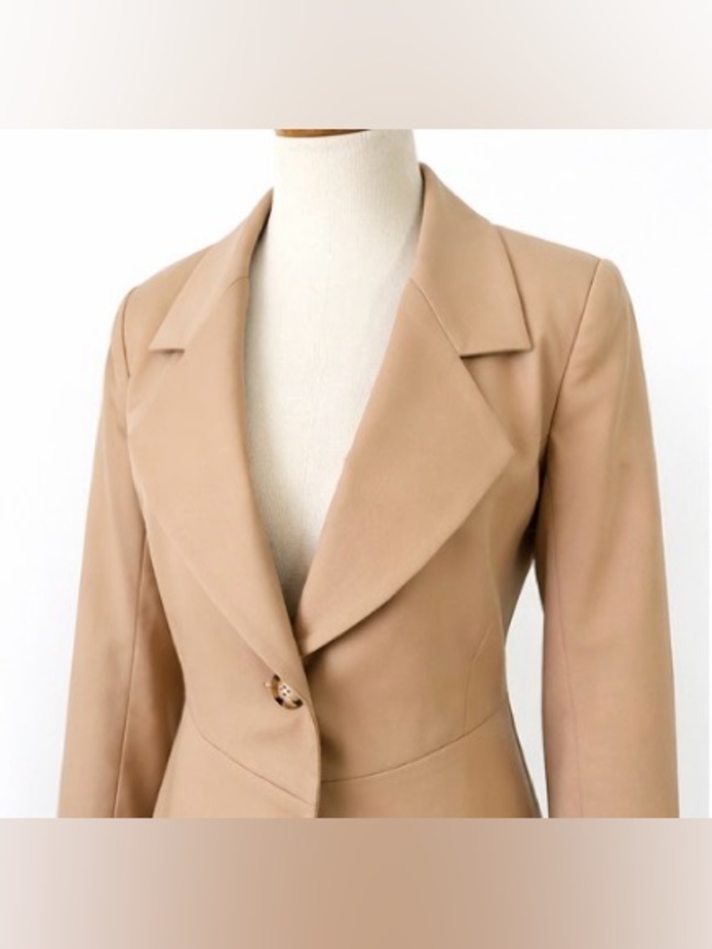 [Zelda] Vintage Tan Wool Blazer Size 4 Minimalist Structured Lined Jacket